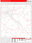 Elkhart-Goshen Metro Area Wall Map Red Line Style